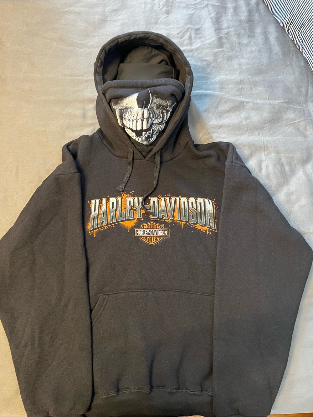 Harley-Davidson Skull Face Mask Hoodie Men’s Size Small